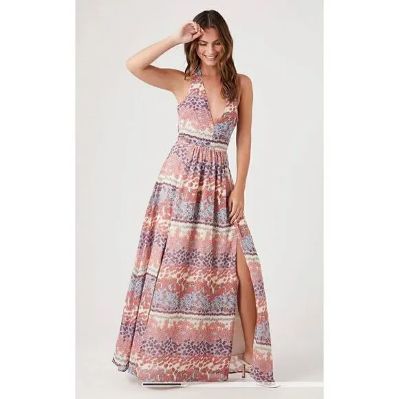 Forever XXI Floral Plunging Maxi Dress (Sm) - Picture 11 of 12
